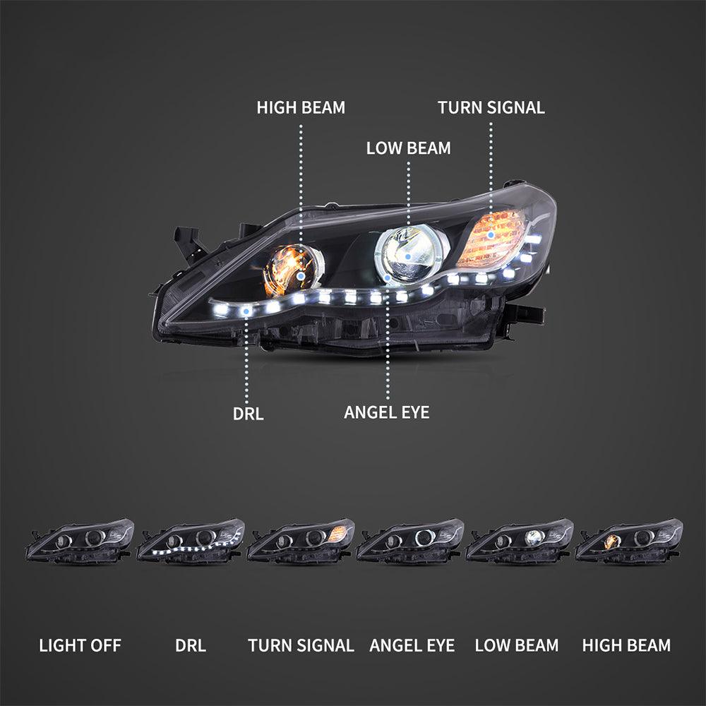 LED Headlight Assembly Dual Beam Projector Black For 2009-2013 Toyota Reiz/Mark X 2th Gen (GRX130) Pre-Facelift - Image 4