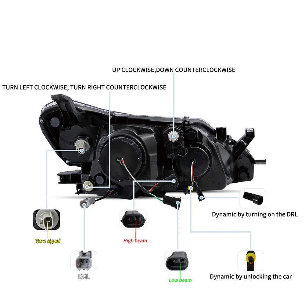 LED Headlight Assembly Dual Beam Projector Black For 2009-2013 Toyota Reiz/Mark X 2th Gen (GRX130) Pre-Facelift - Image 6