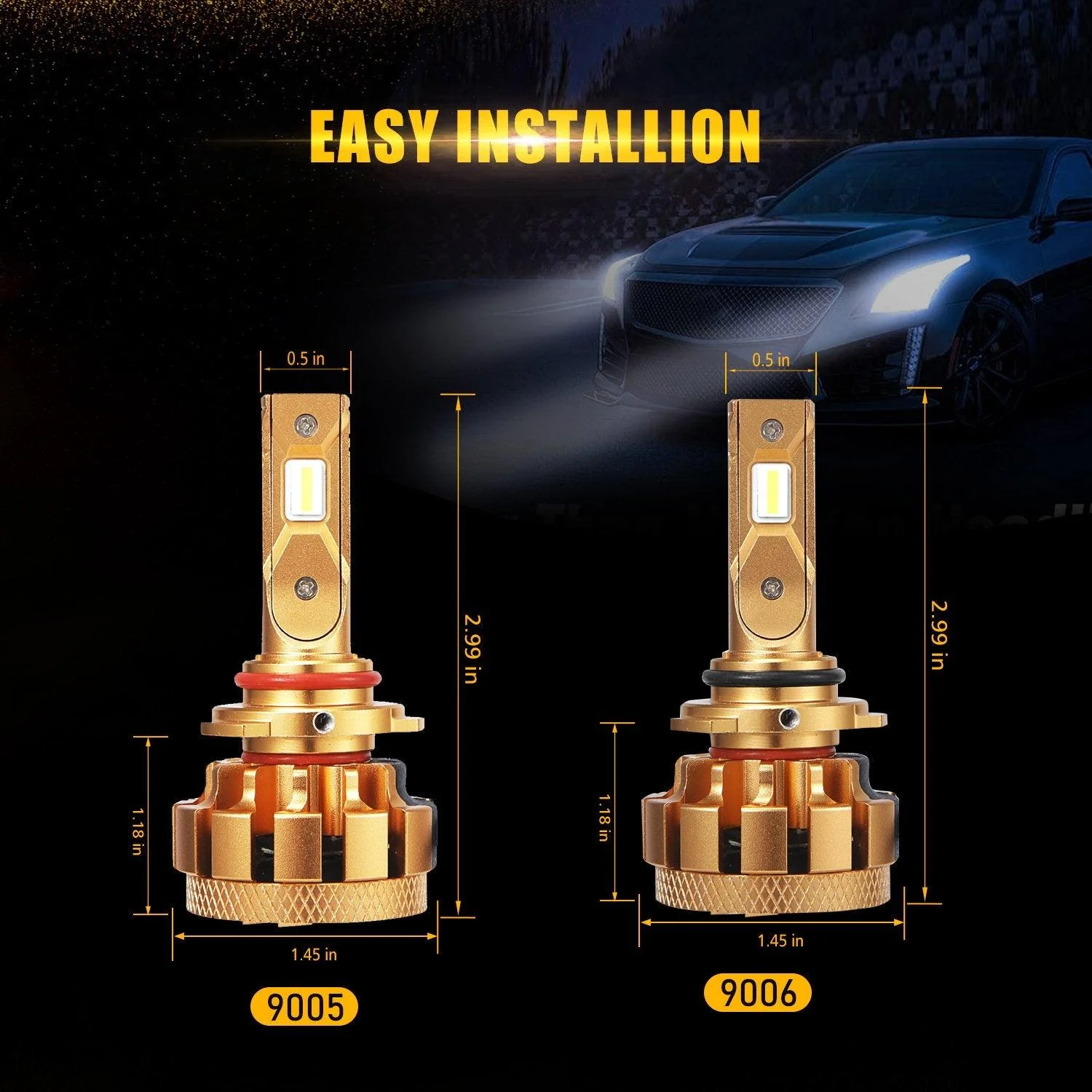 For 2000-2006 Chevy Silverado 1500 2500 HD 9005+9006 F-16 Plus Series Automotive Grade 28000LM LED Light Bulbs Bundle - Image 8