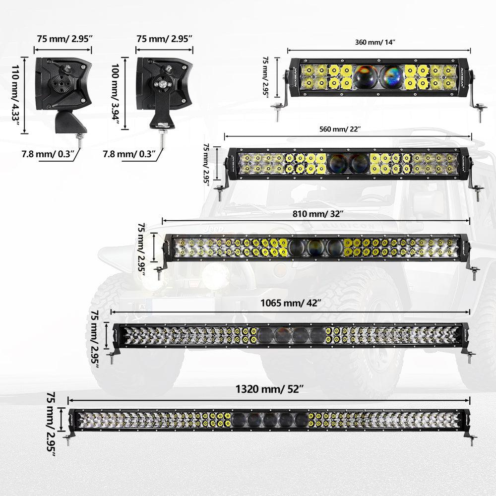 5D-PRO Series 12 Inch/22 Inch/32 Inch/42 Inch/52 Inch Spot LED Light Bar with 5D Projectors - Image 3