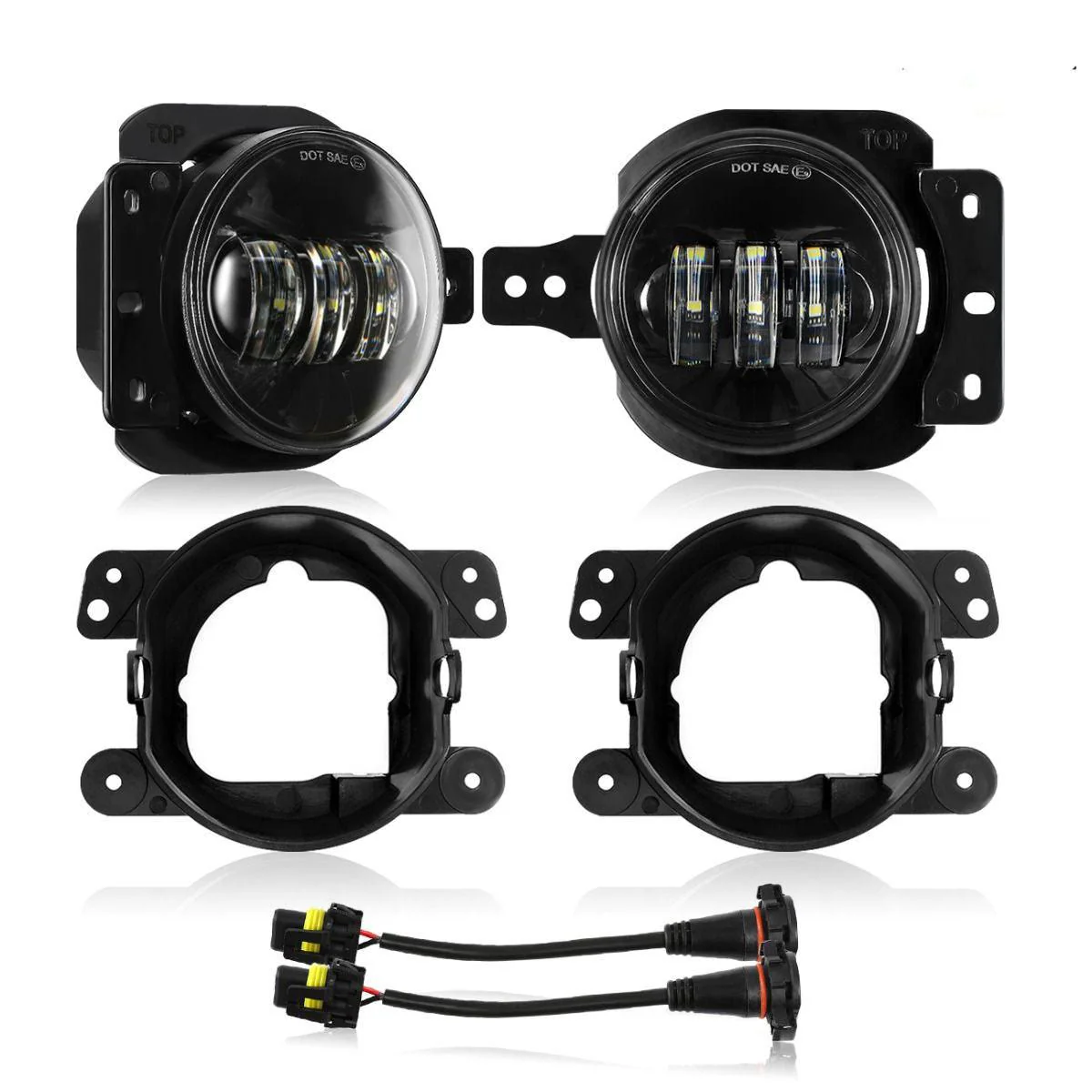 (2pcs/set) 4 Inch Round LED Fog Lamps with 2 Brackets for 2018 2019 2020 Jeep Wrangler JL JLU Jeep Gladiator JT - Image 7