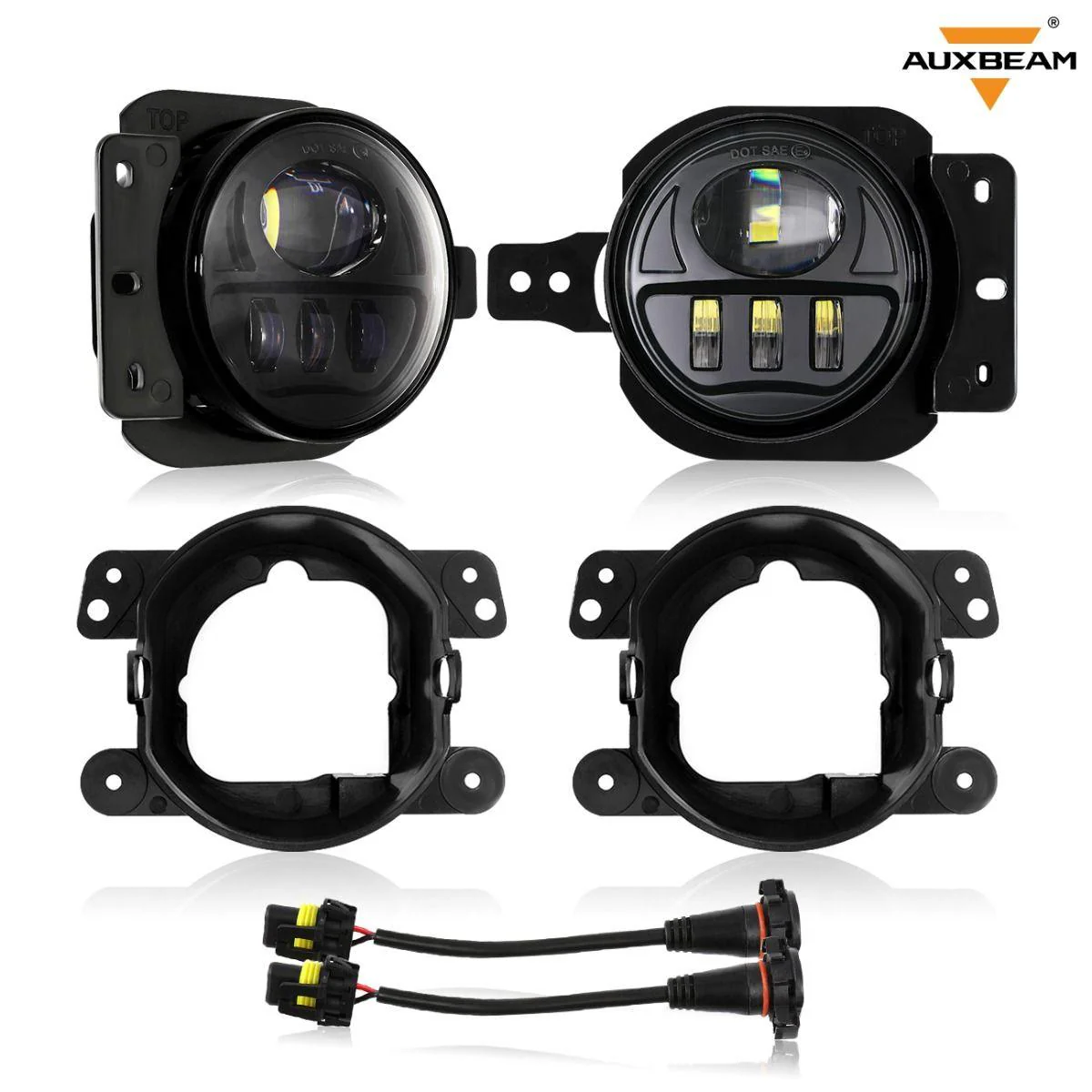 (2pcs/set) 30W 4 Inch LED Fog Lights with Adapter Ring & 2 Brackets for Jeep Wrangler JL JLU 2018 2019 2020 2021, Jeep Gladiator JT 2019 2020 2021 - Image 7
