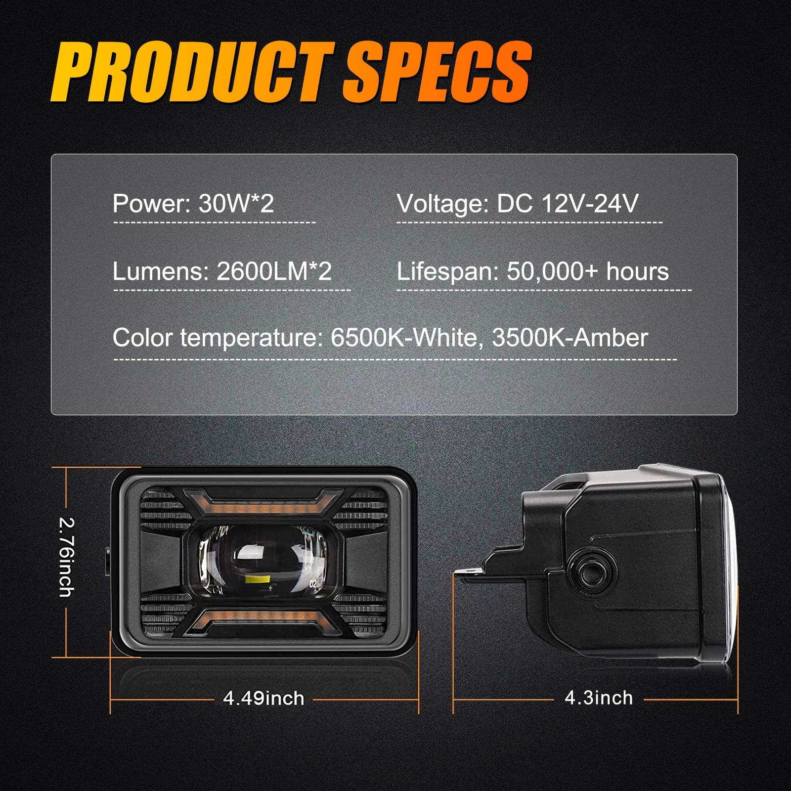 (2pcs/set) 60W LED Fog Lights with DRL/ Turn Signal for Ford F150 2015 2016 2017 2018 2019 2020 - Image 3