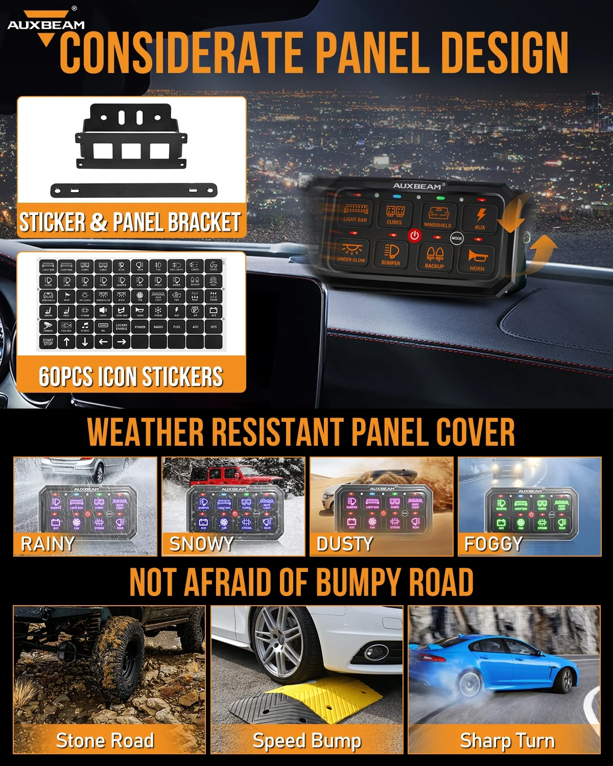 RGB Series 8 Gang (RA80 XL) Switch Panel, Larger Size, Toggle/ Momentary/ Pulsed Mode Supported - Image 6