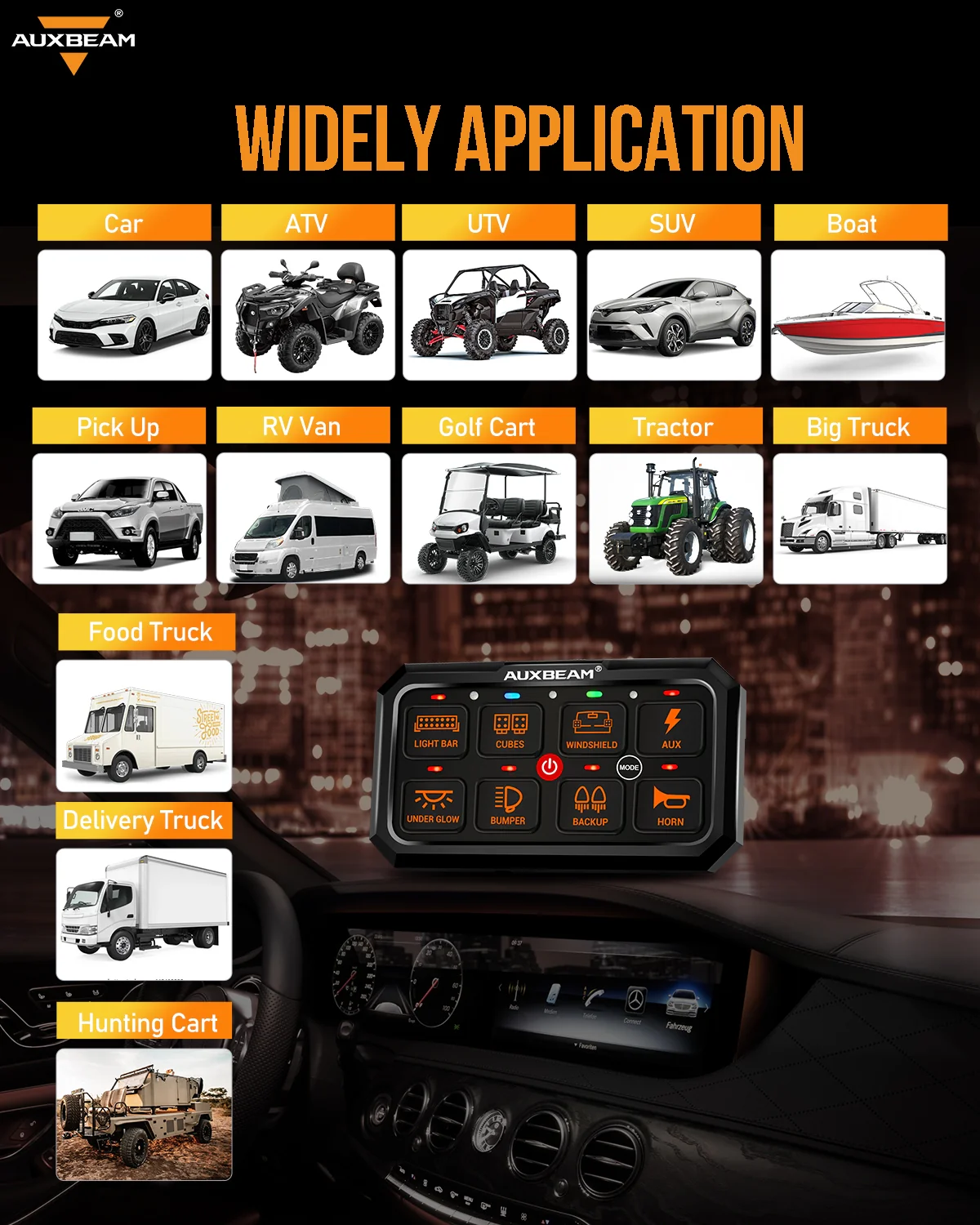 RGB Series 8 Gang (RA80 XL) Switch Panel, Larger Size, Toggle/ Momentary/ Pulsed Mode Supported - Image 7