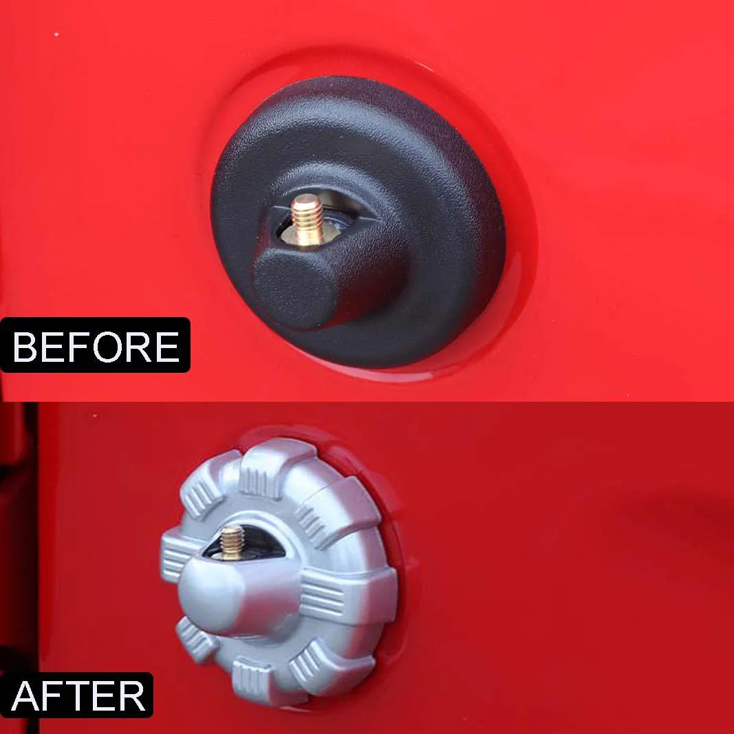 Radio Antenna Base Cover Trim Antenna Mount Decoration Bezel for Jeep Wrangler JL 2018-2022 (Black/ Red/ Silver) - Image 4