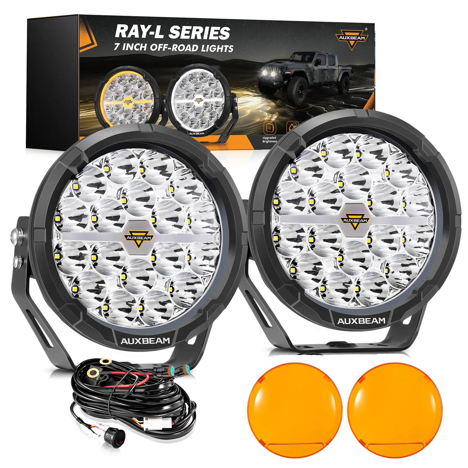 RAY-L Series | 7 Inch 240W 25800LM Dual DRL Offroad LED Driving Lights - Image 12