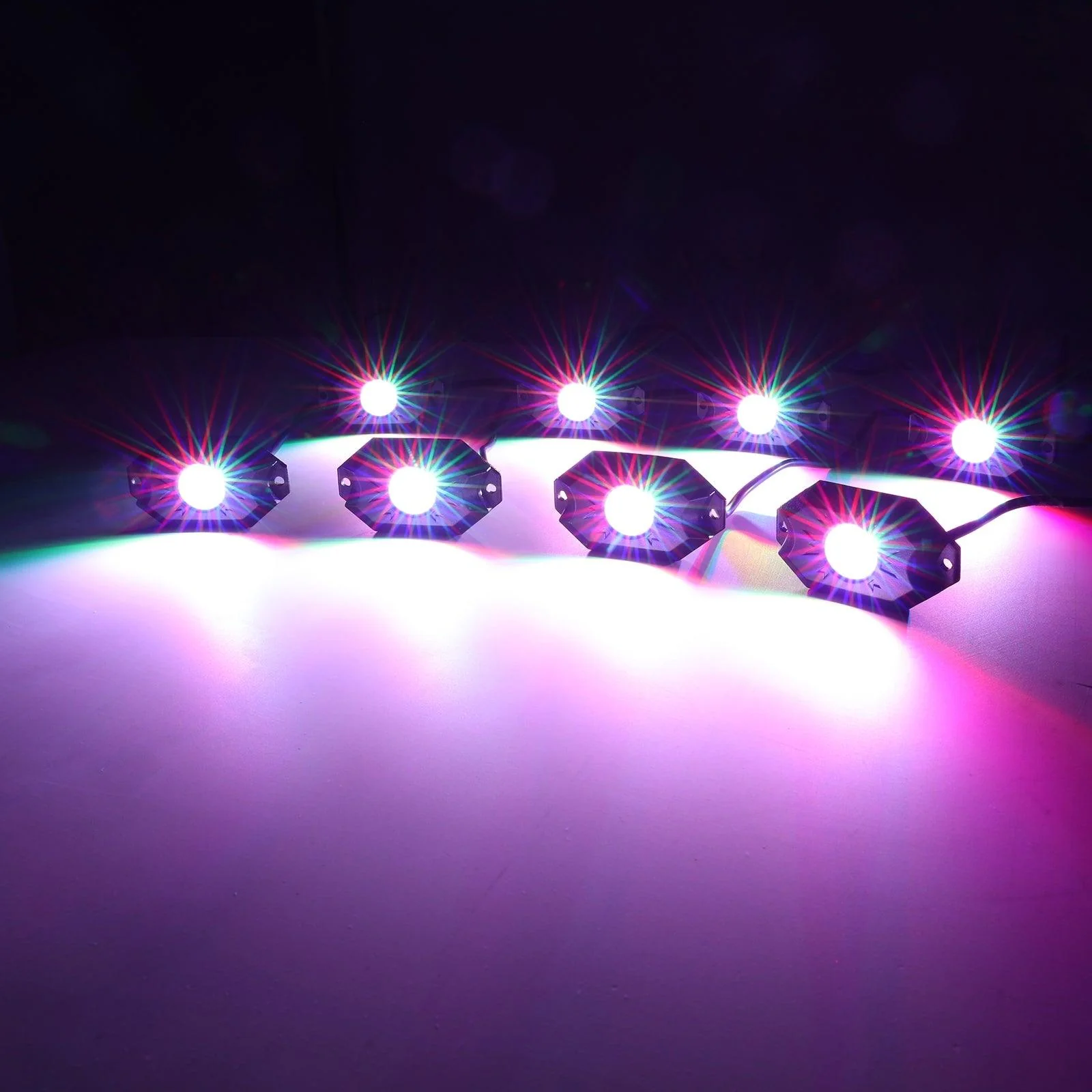 (4Pcs/8Pcs/12Pcs Set) RGB LED Rock Light Set with Bluetooth Controller - Image 12