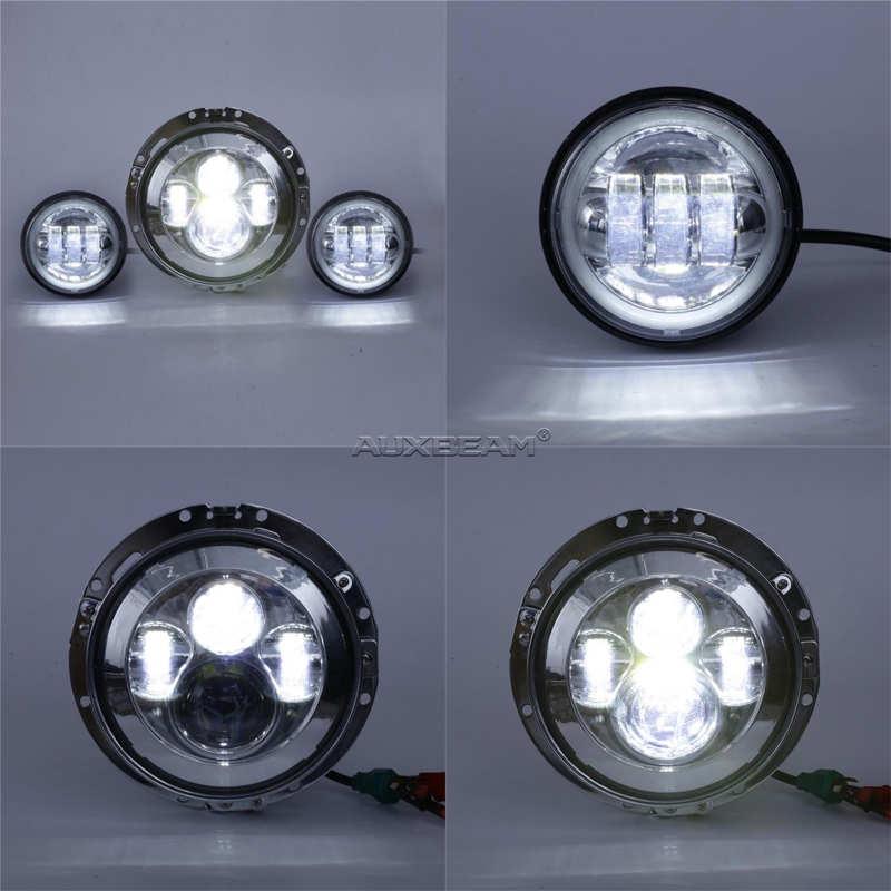(3PCS/SET) 7'' HARLEY PROJECTOR LIGHT + 4.5'' FOG LIGHTS KITS - Image 4