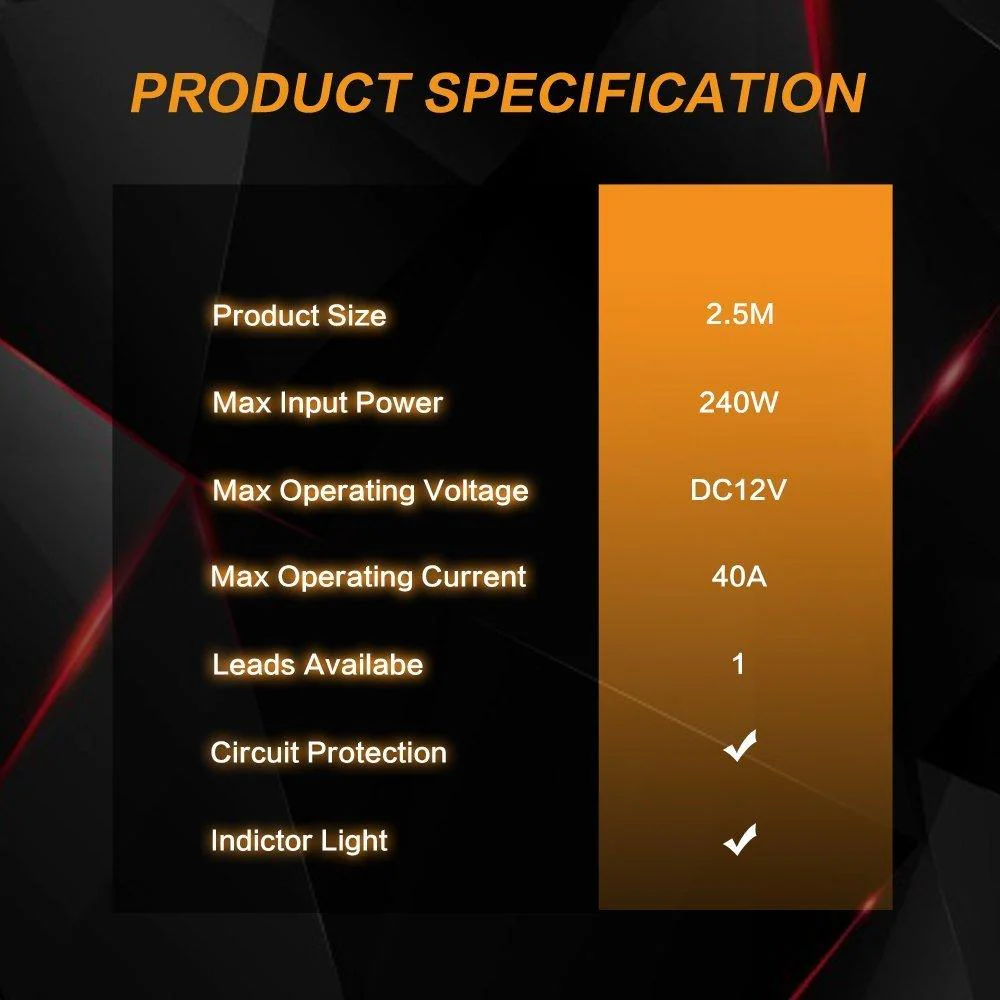 (1 Lead) LED Light Bar Wiring Harness Kit with Fuse Relay ON/Off Switch for LED Off-Road Driving Work Light - Image 7