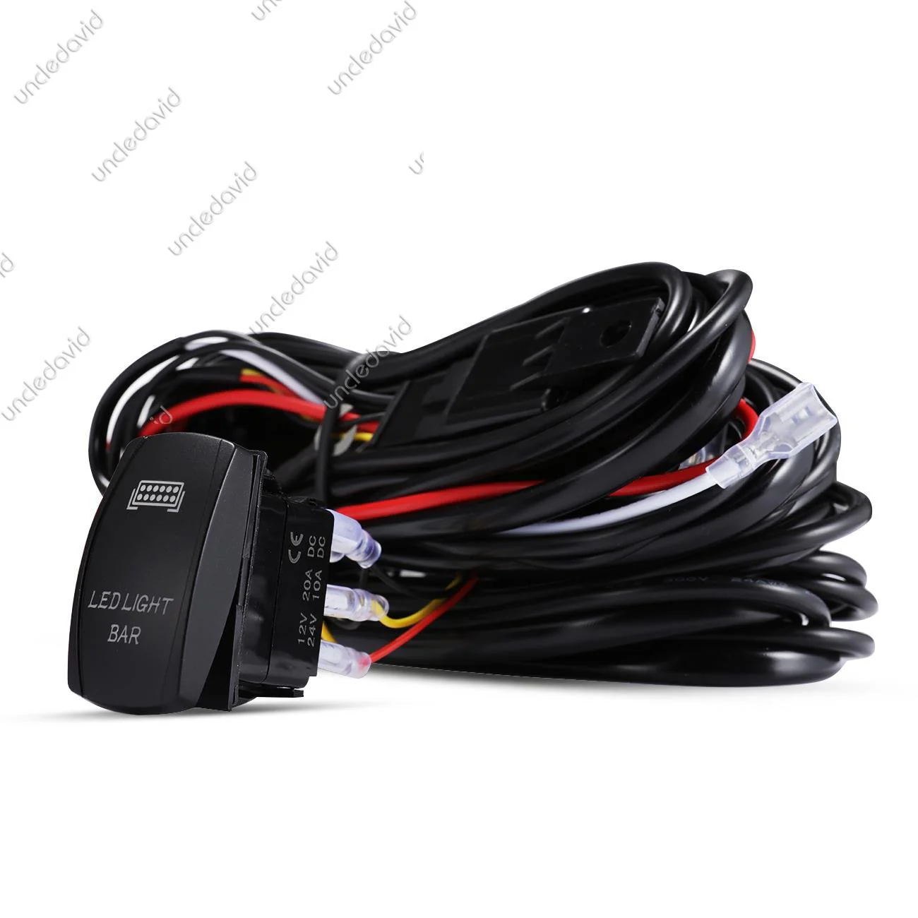 (2 Leads)LED Light Bar Rocker Switch with 3Pcs Switching Lines Wiring Loom Harness Kit with Fuse and Relay - Image 8