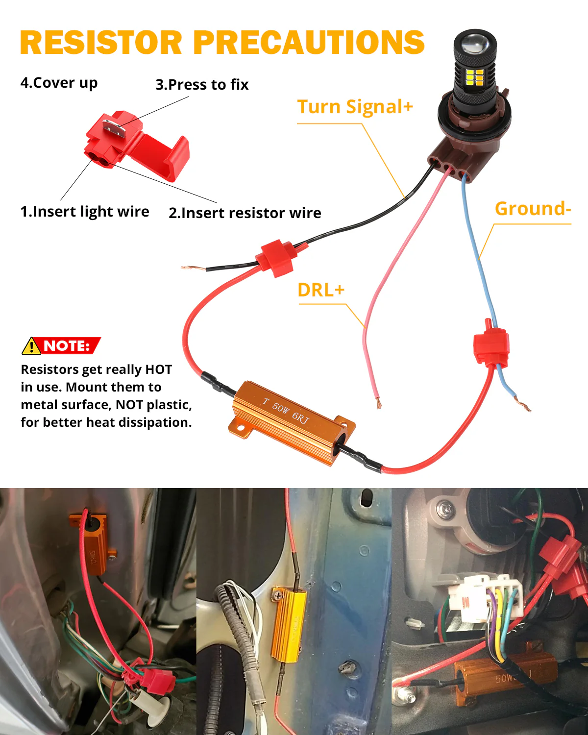 (2pcs/set) White&Amber Switchback Bake/Reverse/Tail Light LED Bulbs with Canbus-Decode - Image 10