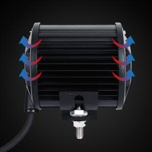 4 inch Classic-SM Series Dual Row LED PODS White Flood Beam with Wiring Harness for SUV ATV UTV Trucks Pickup Boat - Image 4