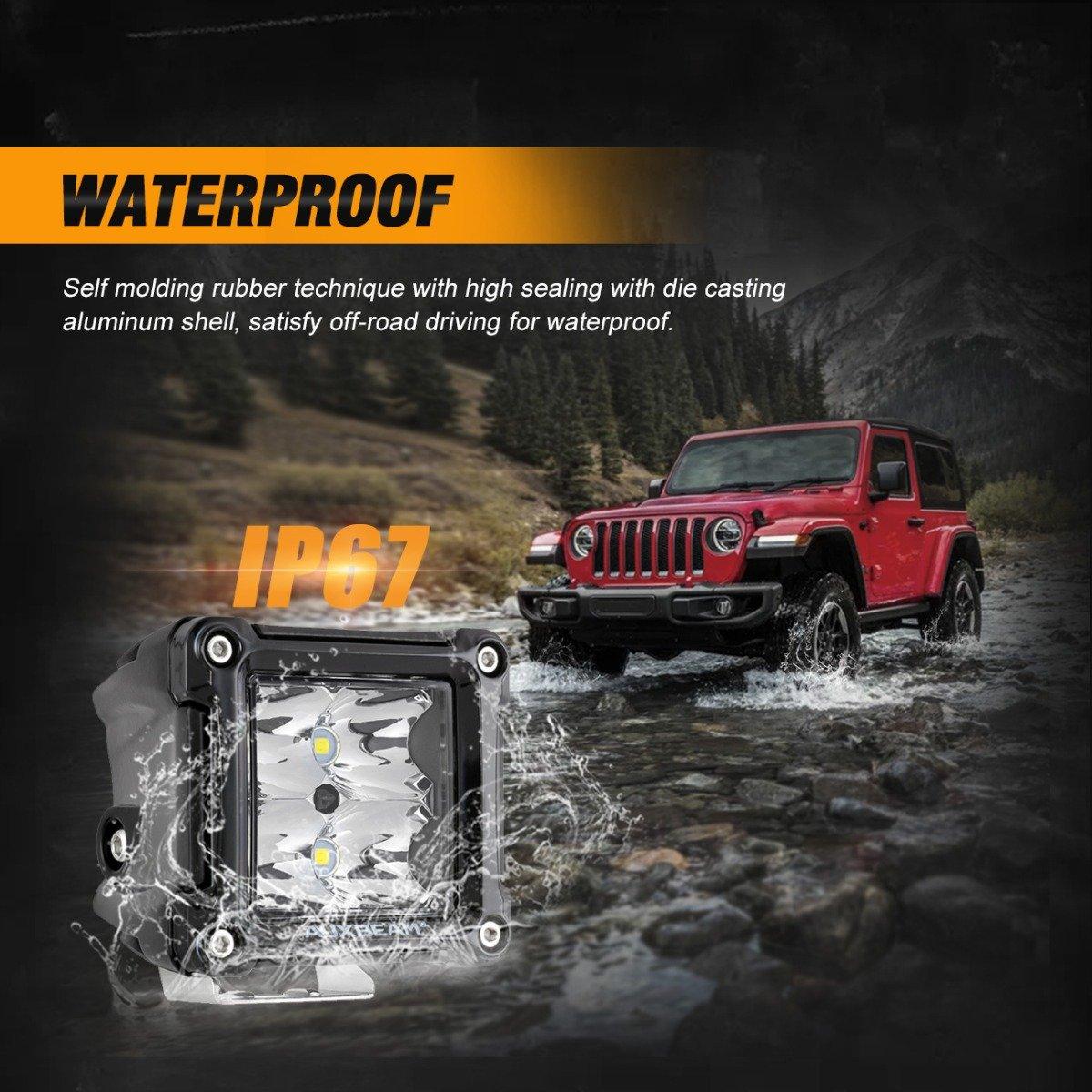 3" 40W LED Pods Light Spot/Flood with wiring harness for SUV ATV UTV Trucks Pickup Boat - Image 6