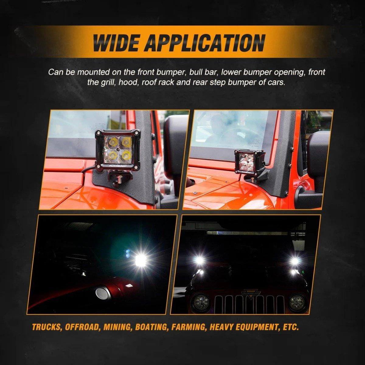 3" 40W LED Pods Light Spot/Flood with wiring harness for SUV ATV UTV Trucks Pickup Boat - Image 7