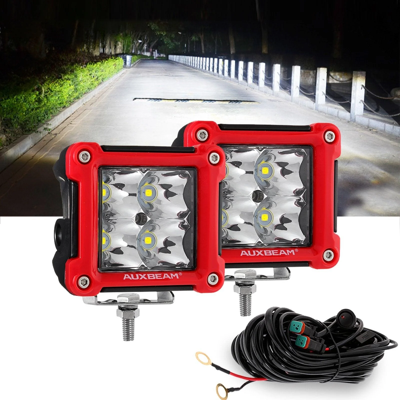 3" 40W LED Pods Light Spot/Flood with wiring harness for SUV ATV UTV Trucks Pickup Boat - Image 8