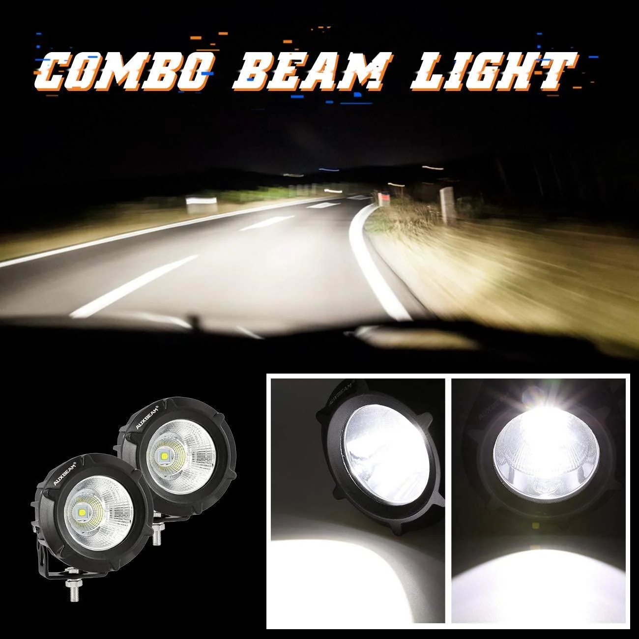 3.5" 50W Round/Square LED Driving Lights Combo White/Yellow with wiring harness for SUV ATV UTV Trucks Pickup Boat - Image 10