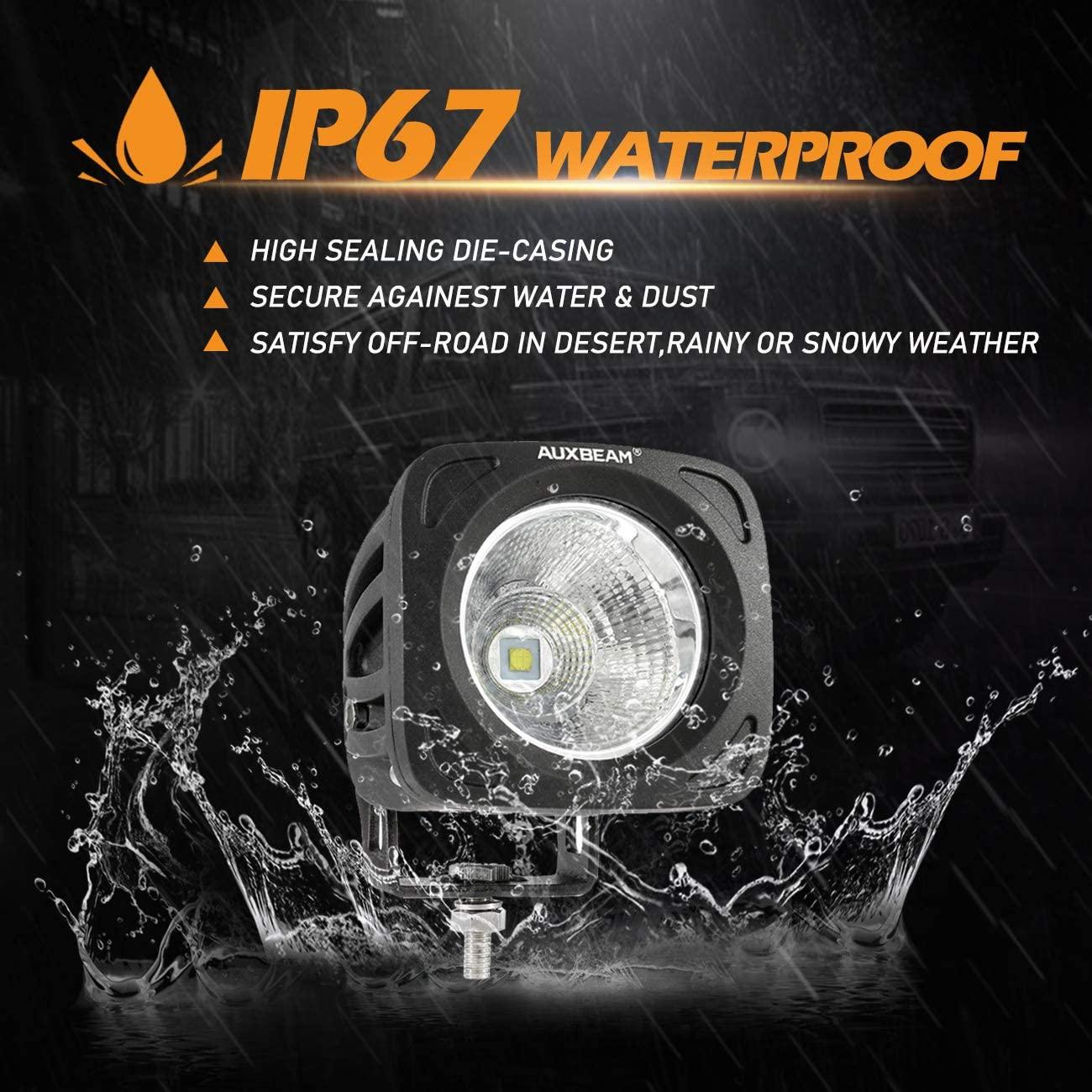 3.5" 50W Round/Square LED Driving Lights Combo White/Yellow with wiring harness for SUV ATV UTV Trucks Pickup Boat - Image 8