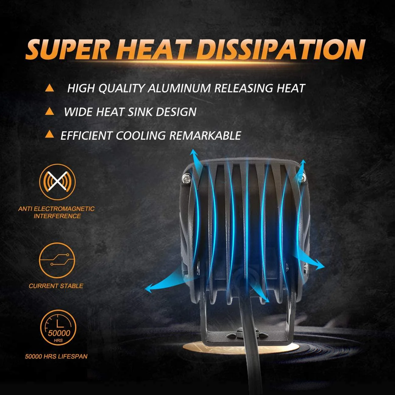 3.5" 50W Round/Square LED Driving Lights Combo White/Yellow with wiring harness for SUV ATV UTV Trucks Pickup Boat - Image 9