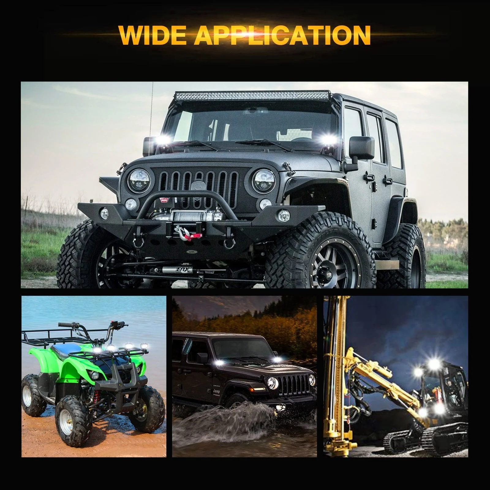 R4 Series | 4 Inch 60W Spot Beam LED Pods Light White Driving Light - Image 7