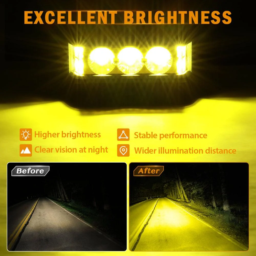 R5 Series | 5 Inch 68W Amber Square Side Shooter Spot Beam LED Pod Lights LED Light Bar - Image 4