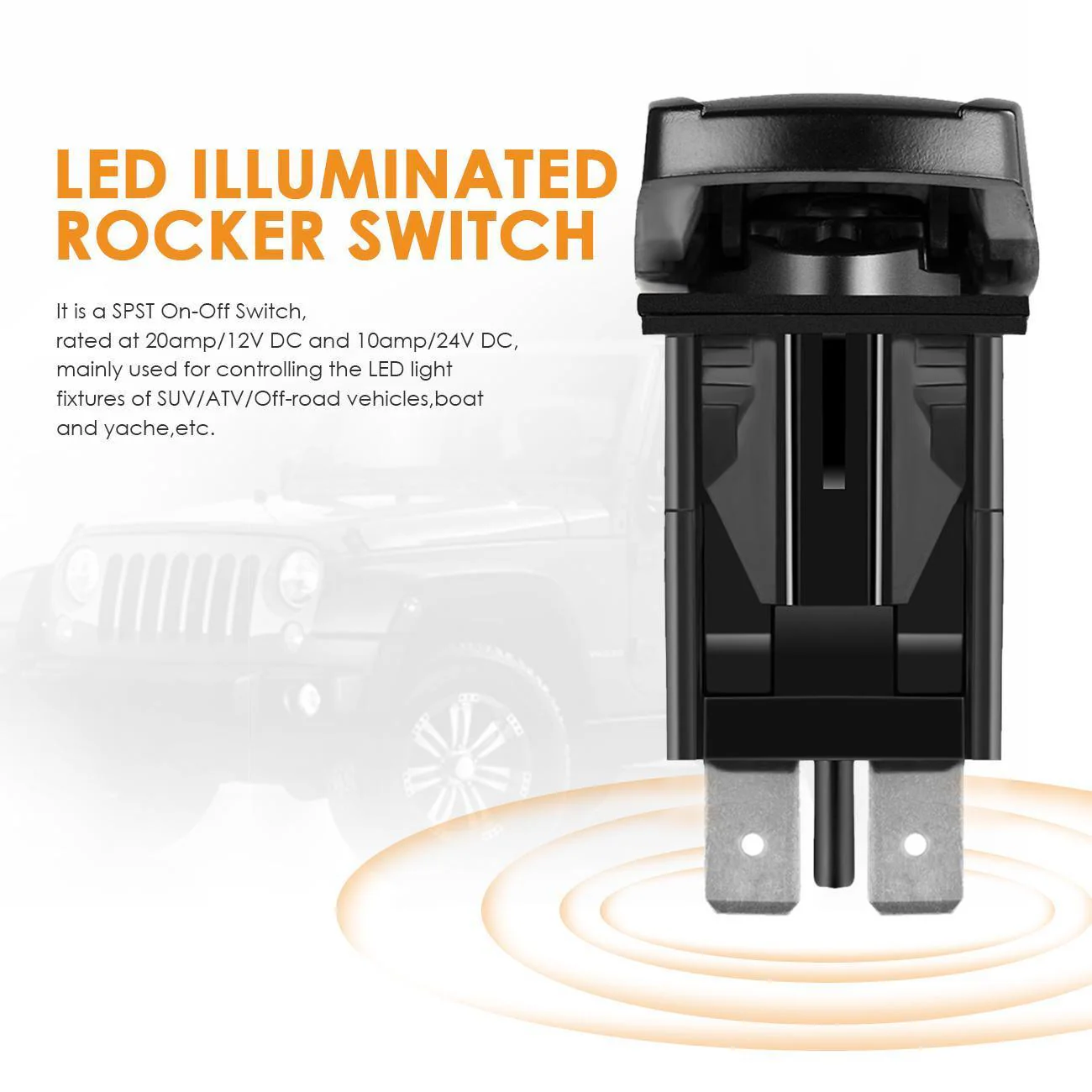 5 Pin Laser On/Off switches 20A/12V 10A/24V Switch with Jumper Wires Set for Cars,Trucks,RVs - Image 7