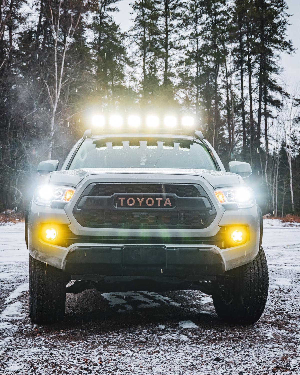 V-MAX Series | 4 Inch 92W 8960LM Spot Beam Side Shooter LED Square Pod Lights with Amber DRL - Image 6