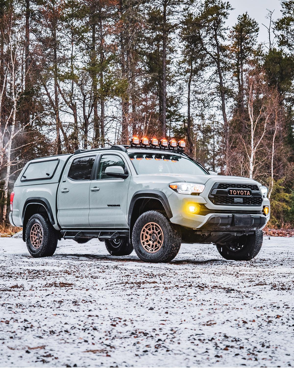 V-MAX Series | 4 Inch 92W 8960LM Spot Beam Side Shooter LED Square Pod Lights with Amber DRL - Image 9