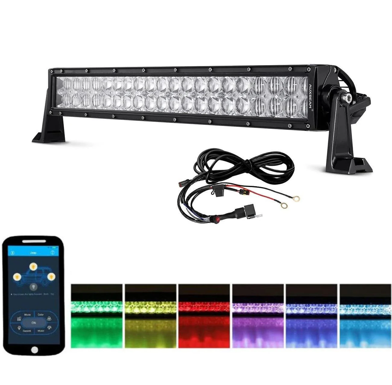 22"/32"/42" V-Series RGB Straight/Curved 5D lens Combo Beam Double Row LED Light Bar for 2002 Ford F150 - Image 18