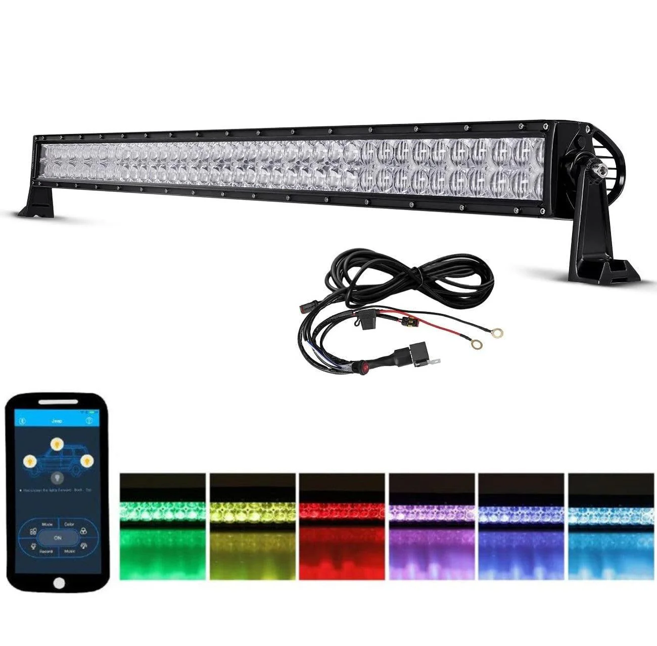 22"/32"/42" V-Series RGB Straight/Curved 5D lens Combo Beam Double Row LED Light Bar for 2002 Ford F150 - Image 20
