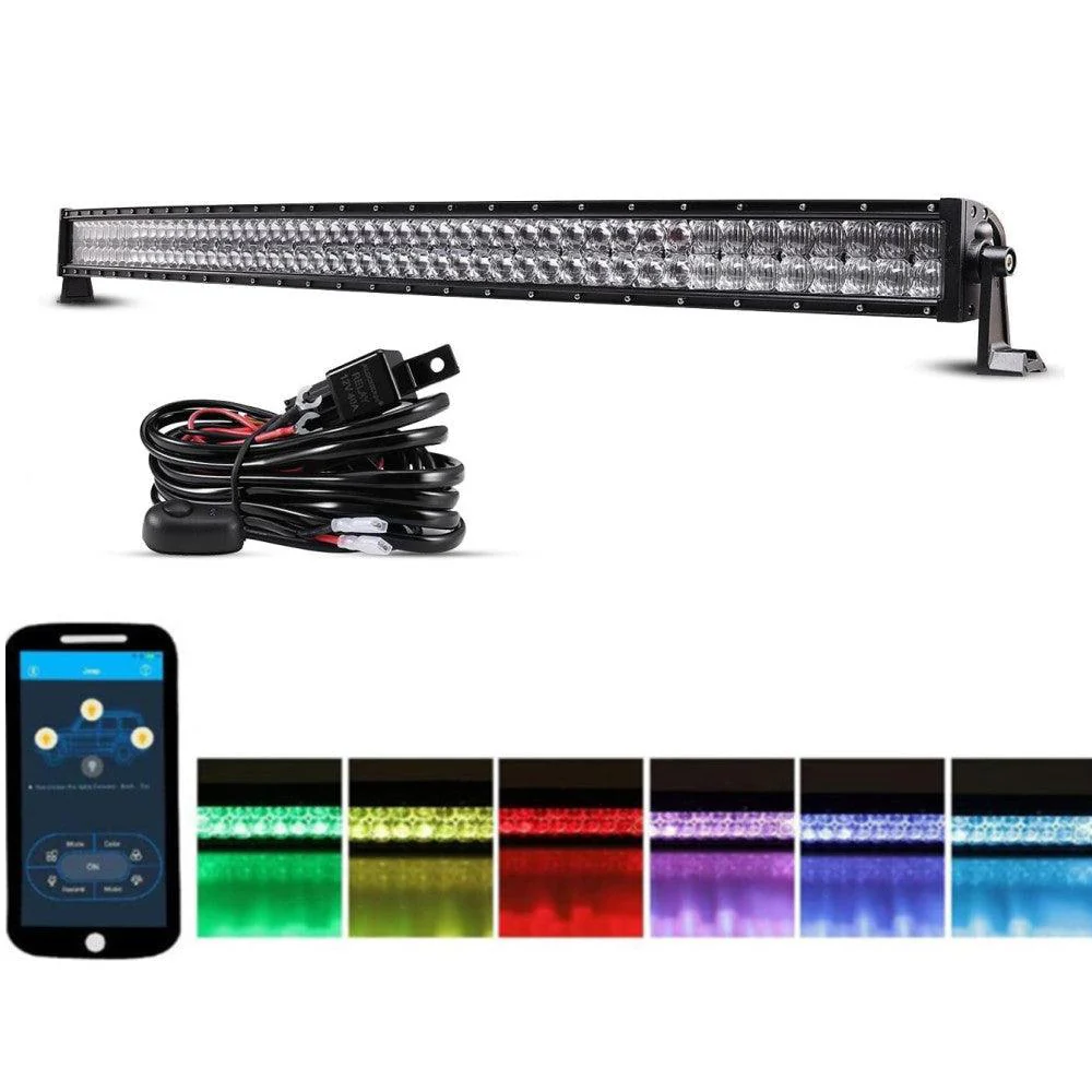 22"/32"/42" V-Series RGB Straight/Curved 5D lens Combo Beam Double Row LED Light Bar for 2002 Ford F150 - Image 26