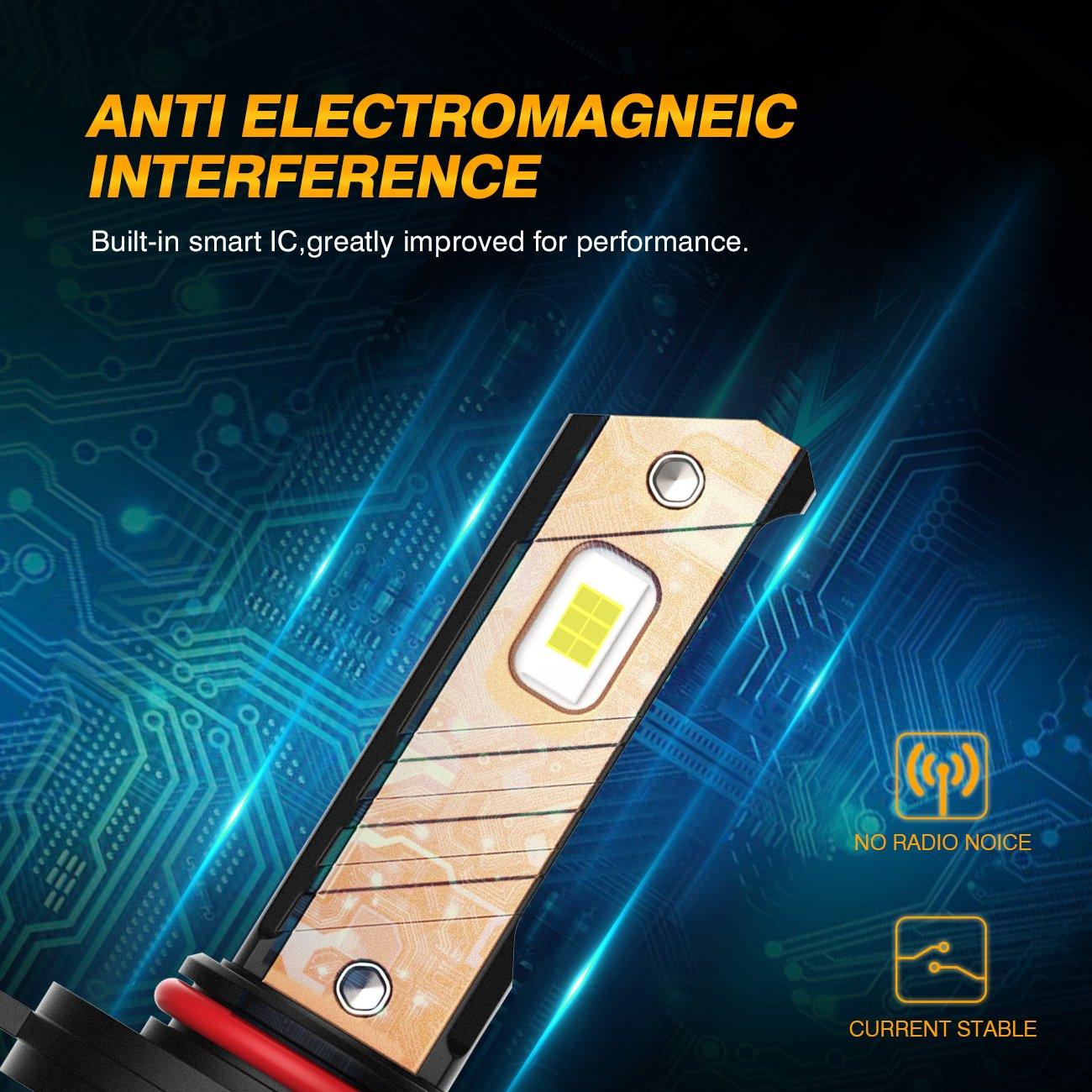 H10 9145 9140 HB3 LED Fog Light/DRL Bulbs 44W 8000LM 3000K Golden Yellow Z3 Series | 2 Bulbs - Image 5