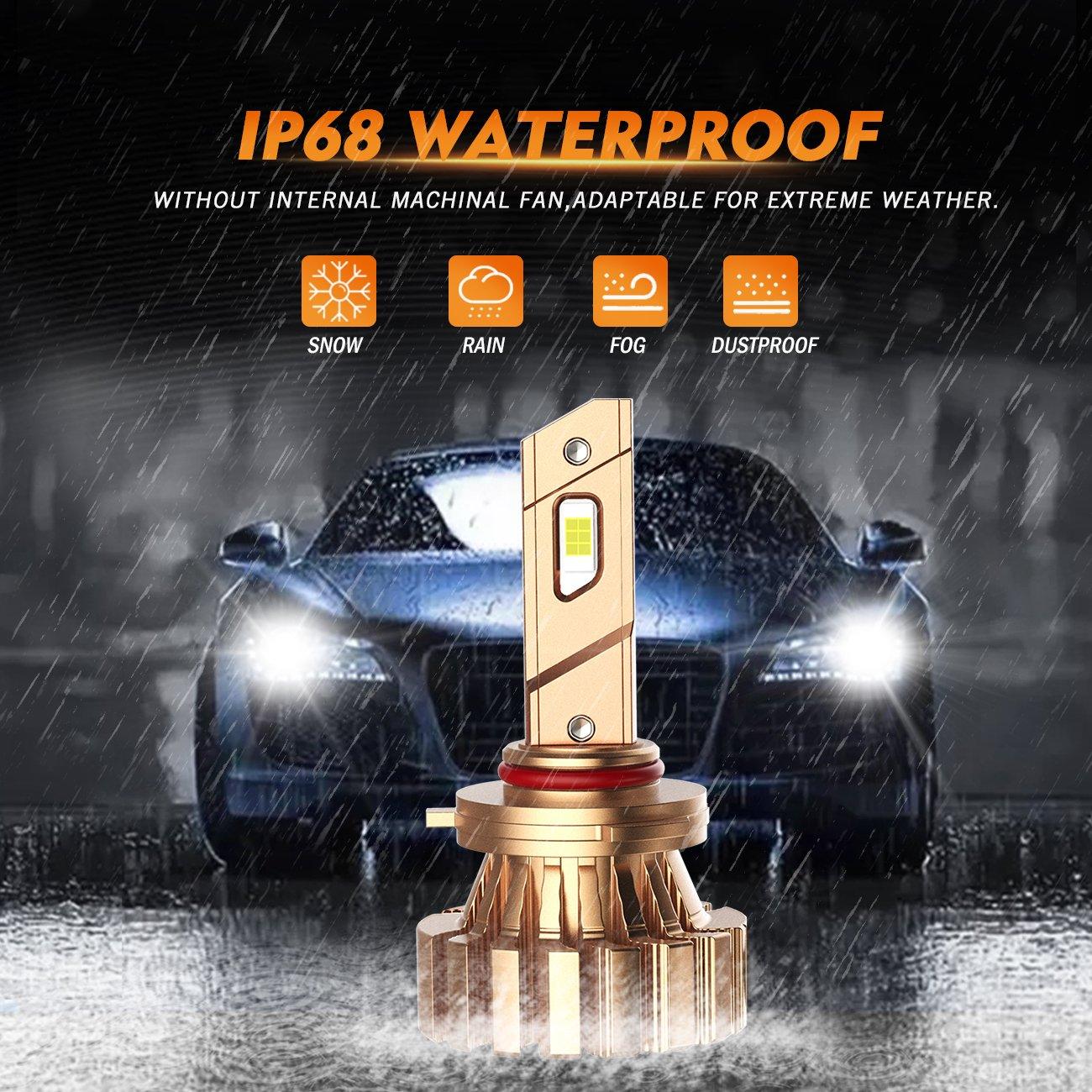 9006 LED Fog Light Bulbs 44W 4000LM X60 Series Fanless 6500K Cool White | 2 Bulbs - Image 6