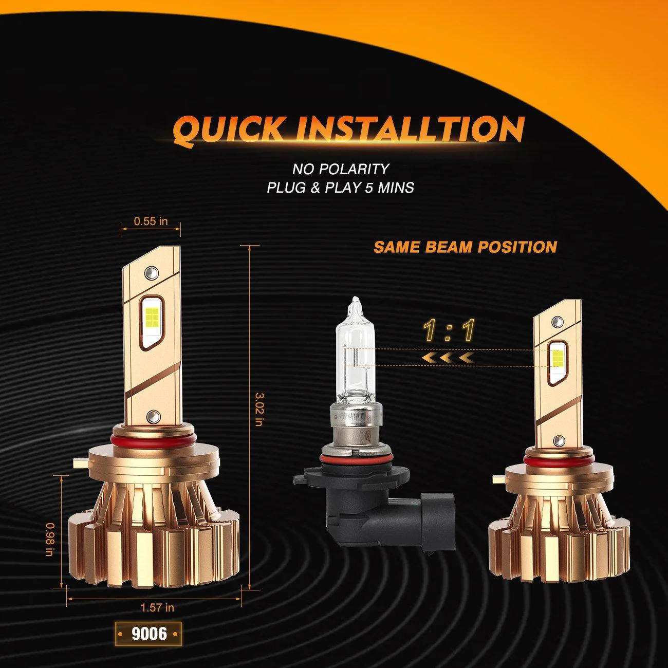 9006 LED Fog Light Bulbs 44W 4000LM X60 Series Fanless 6500K Cool White | 2 Bulbs - Image 7