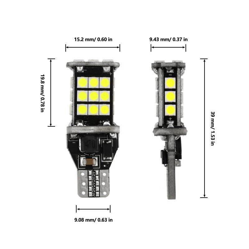 912 921 T15 W16W LED Back-up/Brake/Tail Light Bulbs 10W 300% High Brightness CAN-Bus Error Free 6500K White | 2 Bulbs - Image 14