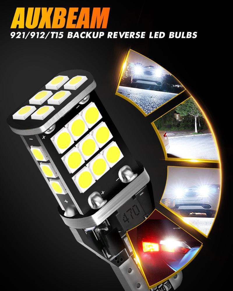 912 921 T15 W16W LED Back-up/Brake/Tail Light Bulbs 10W 300% High Brightness CAN-Bus Error Free 6500K White | 2 Bulbs - Image 4