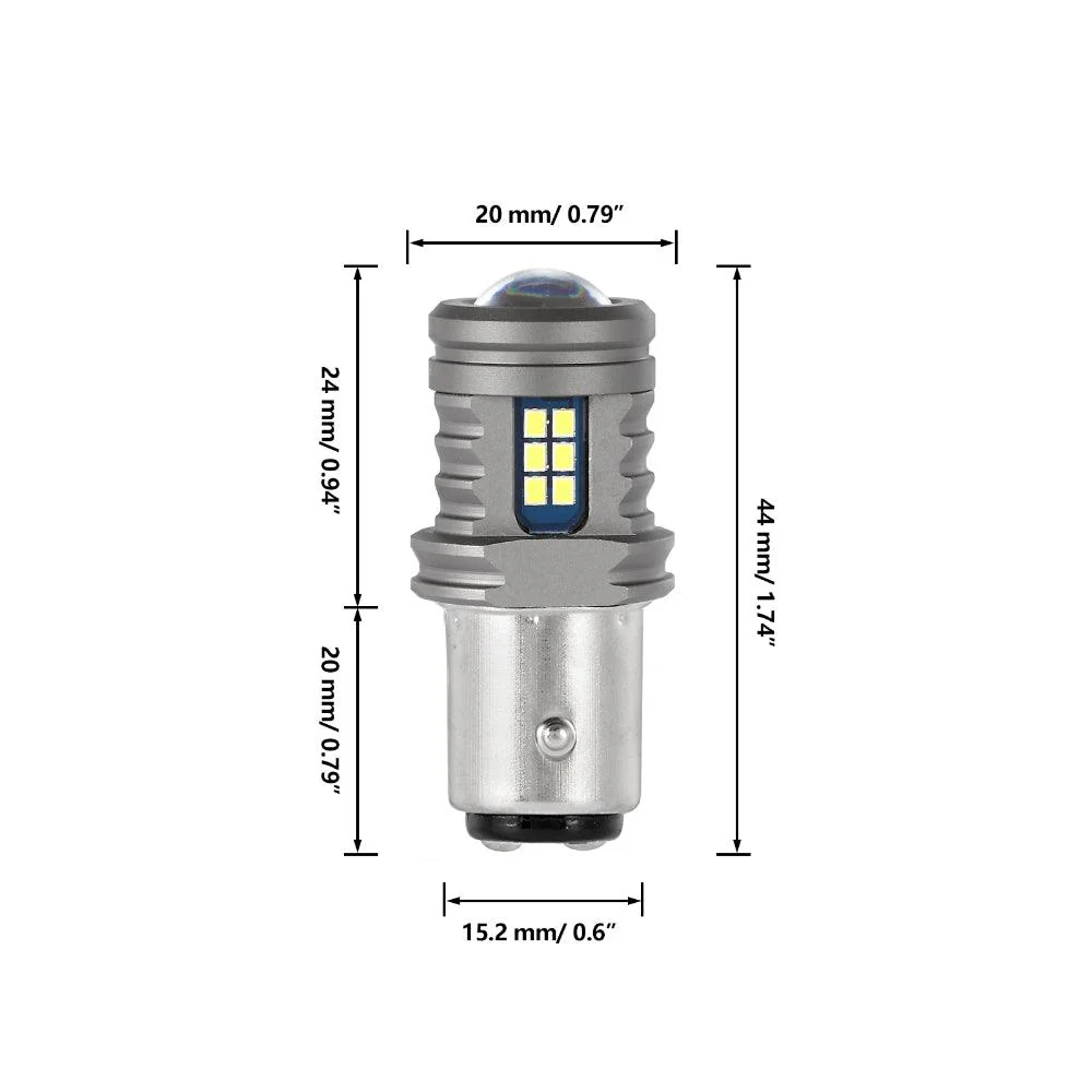 (2pcs/set) 1157/BAY15D Y2 Series 3-Sides Cool White LED Brake/Turn Single/Back-up/Side Maker/DRL - Image 3