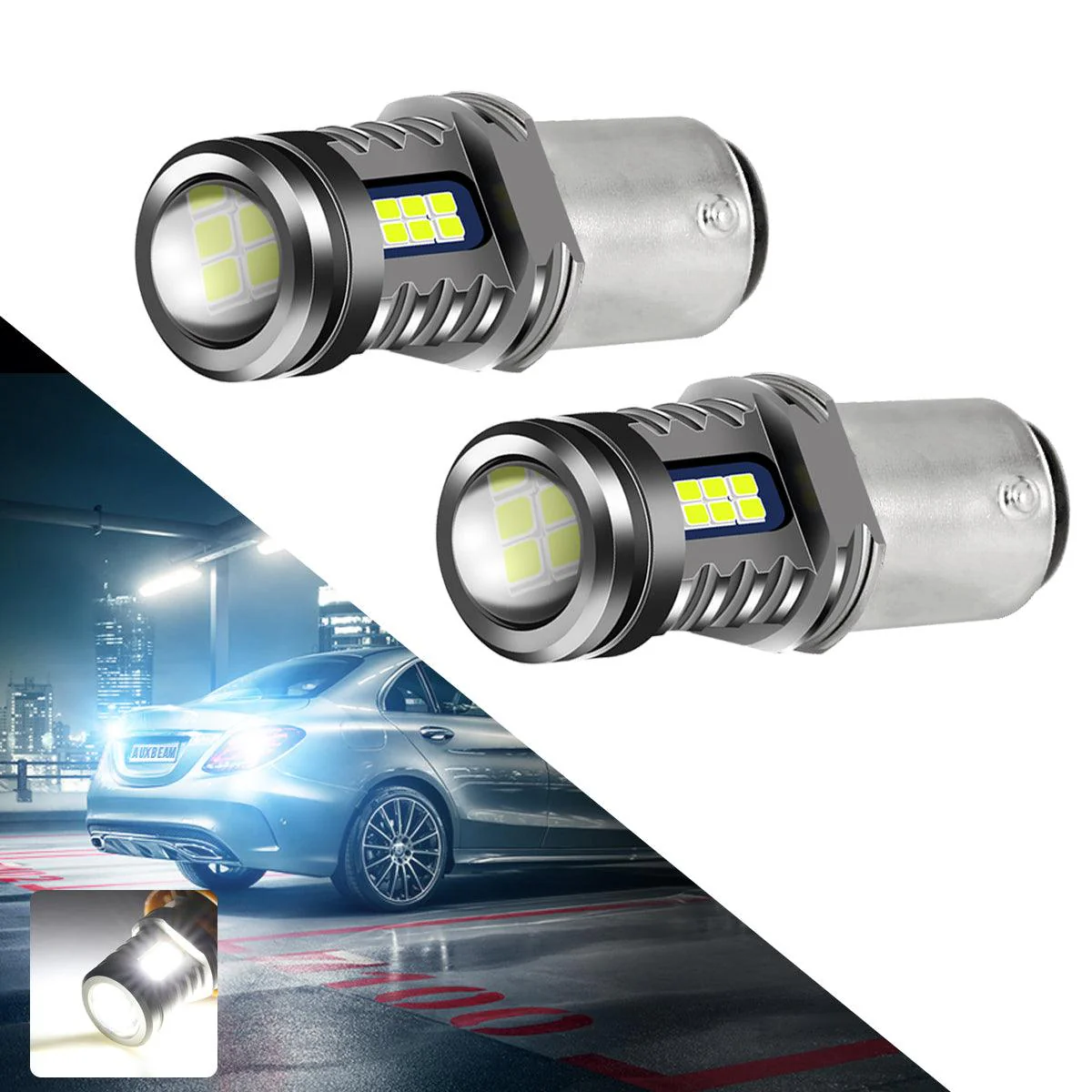 (2pcs/set) 1157/BAY15D Y2 Series 3-Sides Cool White LED Brake/Turn Single/Back-up/Side Maker/DRL - Image 8
