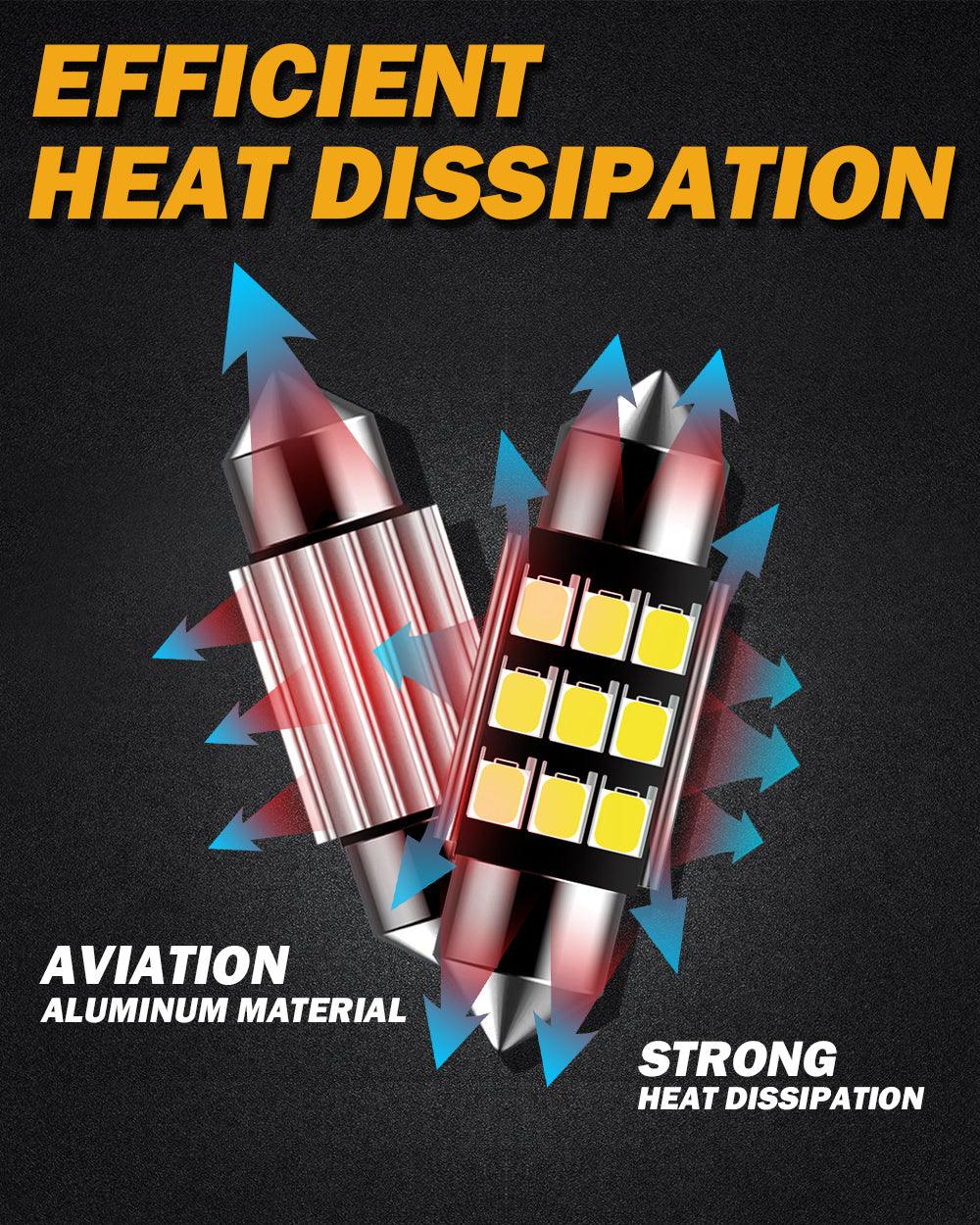 36MM DE3174 1.42" Festoon LED Interior/Dome/Map/License Plate Light Bulbs 2.7W 300LM 6500K White | 2 Bulbs - Image 6