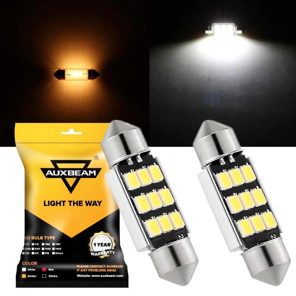 36MM DE3174 1.42" Festoon LED Interior/Dome/Map/License Plate Light Bulbs 2.7W 300LM 6500K White | 2 Bulbs - Image 8
