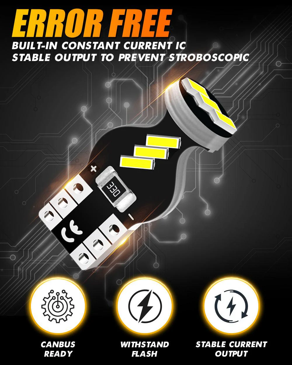 168 2825 W5W T10 LED Interior Light Bulbs 1.5W 300% Brighter 6500K White | 10 Bulbs - Image 12