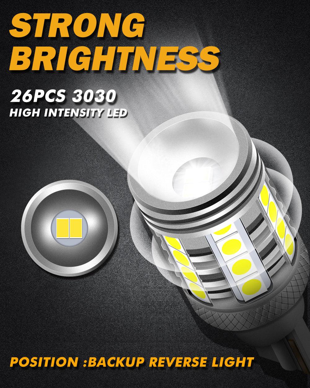 912 921 T15 W16W LED Reverse Back-up Light Bulbs 20W 350% High Brightness CAN-Bus Error Free 6500K White B3 Series | 2 Bulbs - Image 3
