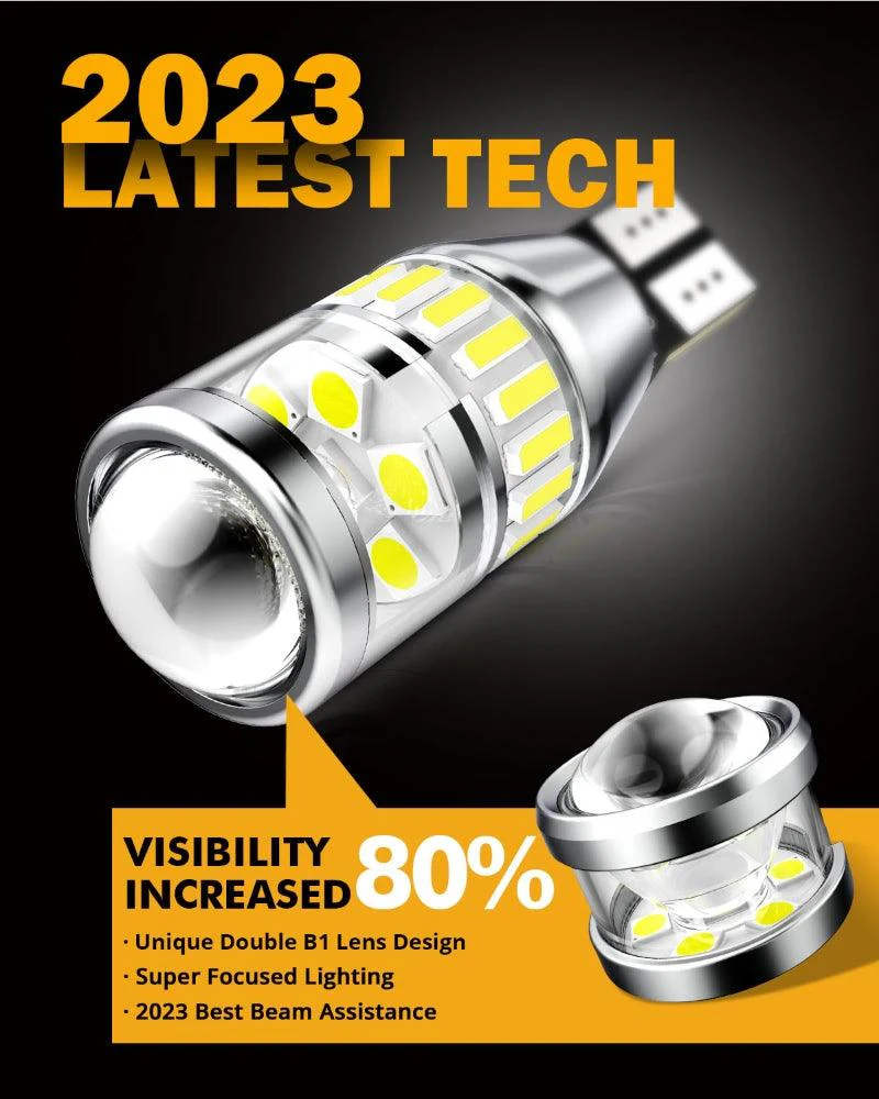 912 921 T15 W16W LED Backup/Brake/Tail Light Bulbs 10W 4000ML 6500K White B1 Series | 2 Bulbs - Image 3