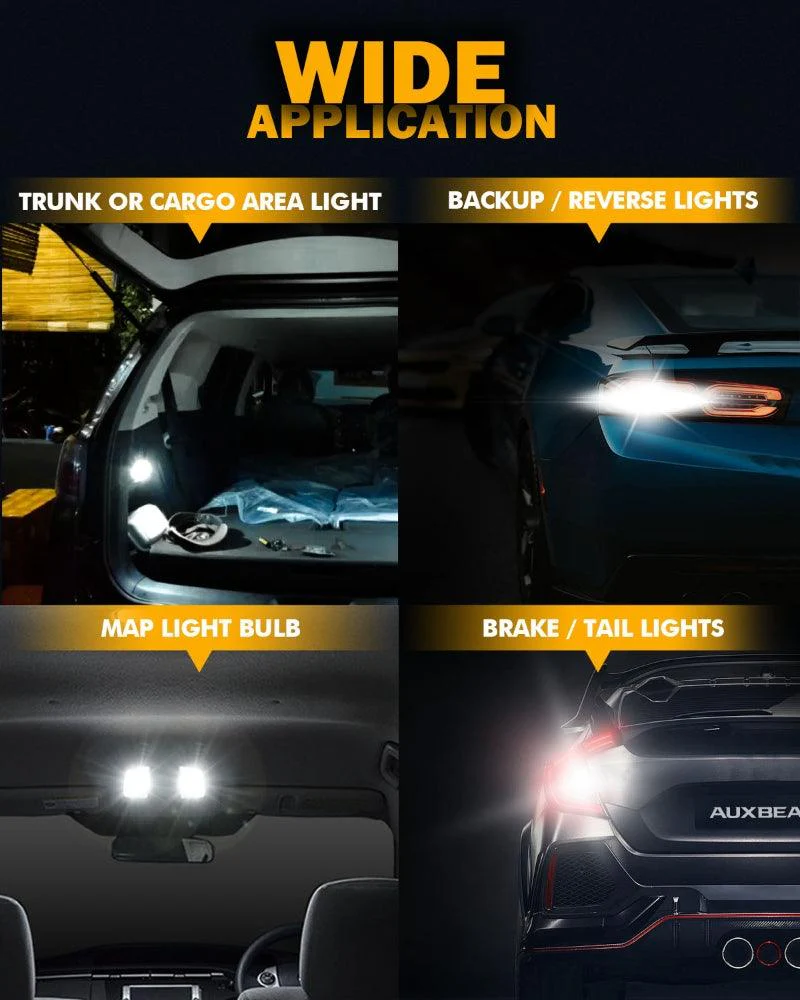 912 921 T15 W16W LED Backup/Brake/Tail Light Bulbs 10W 4000ML 6500K White B1 Series | 2 Bulbs - Image 7