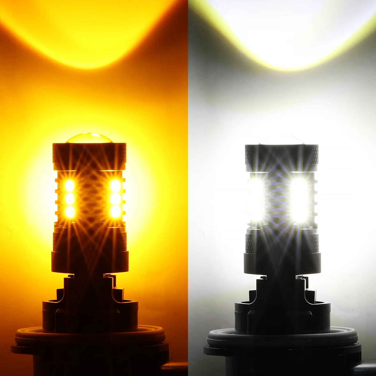 T25 3157 3156 LED Front Turn Signal & DRL Light Bulbs 400% High Brightness Dual Color Switchback White & Amber B1B Series| 2 Bulbs - Image 11