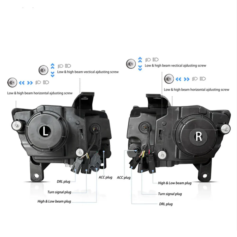 LED Headlight Assembly Full LED With Startup Animation/Blue DRL For 2011-2013 Jeep Grand Cherokee (WK2) - Image 4