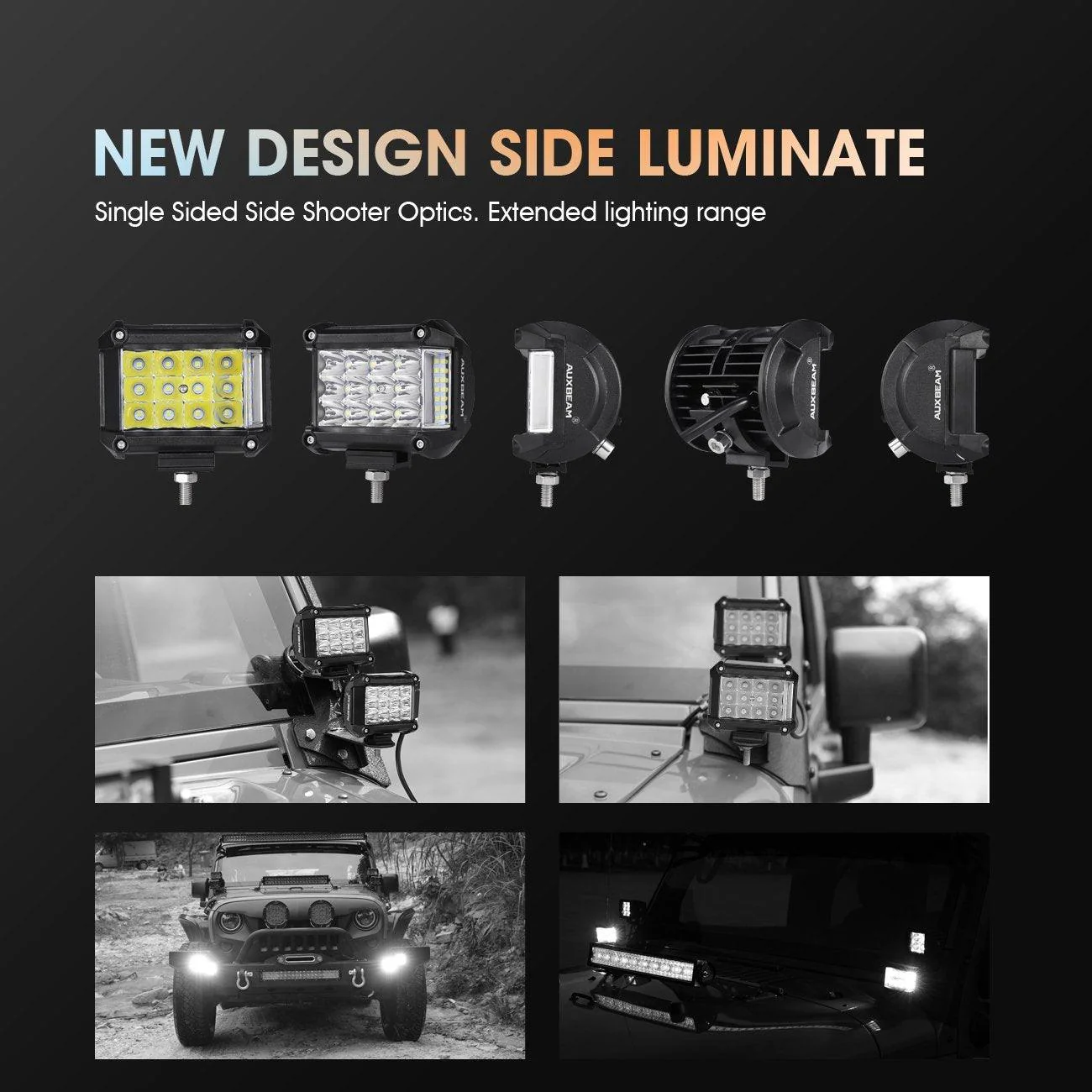 (2pcs/set) 4" 36W Side Shooter Pods Combo Beam for SUV ATV UTV Trucks Pickup Boat - Image 9