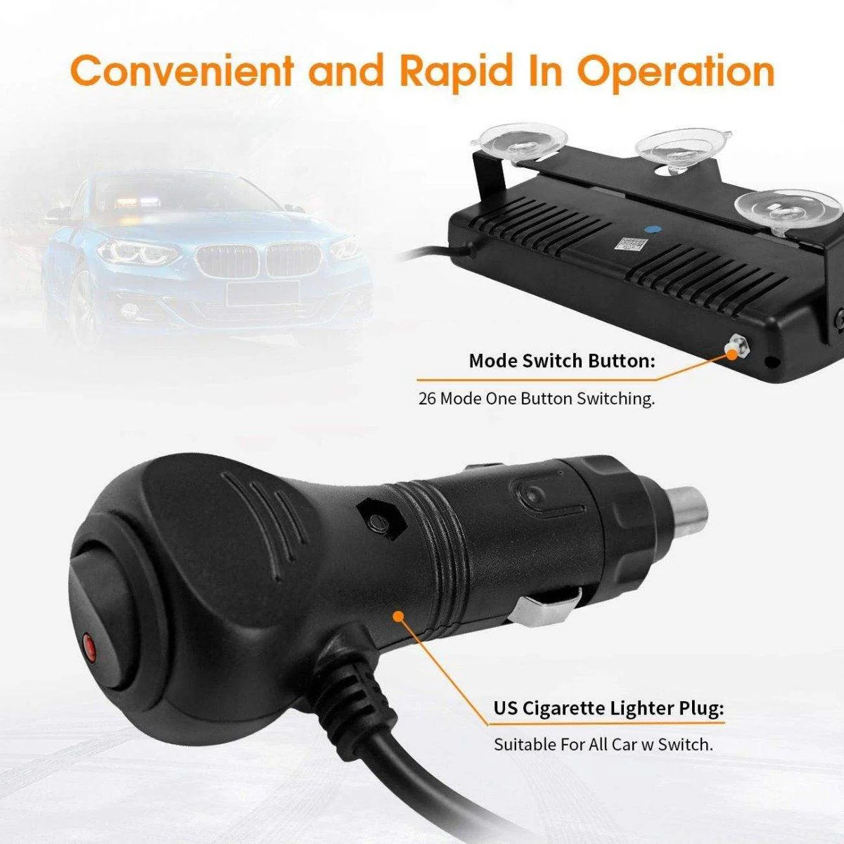 16 LED Emergency Warning light Strobe Light With Suction Cups - Image 6