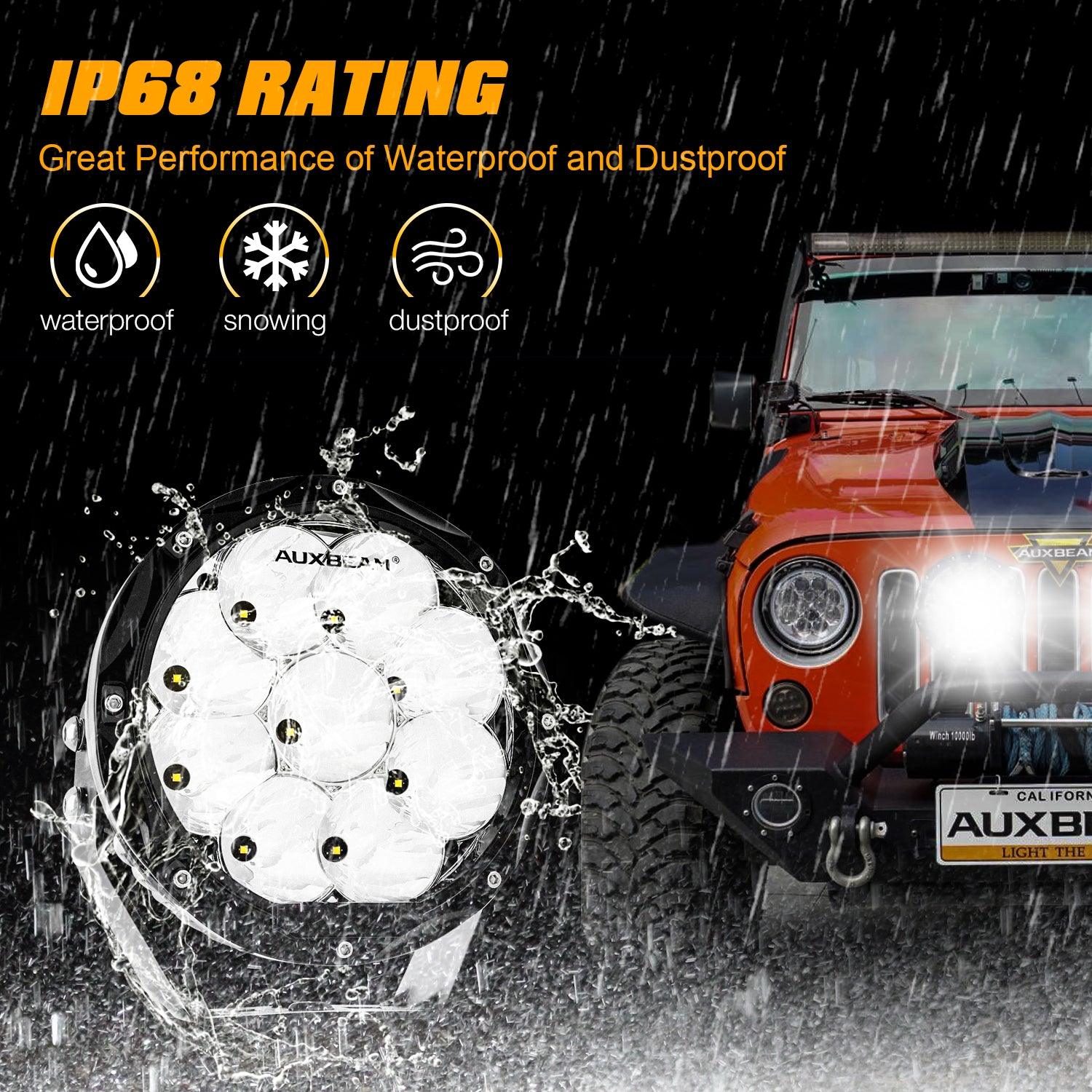 (2pcs/set) 7 Inch 90W Round Spot Beam Offroad LED Driving Lights w/ SAE Compliant+Amber/Black Covers(Optional) - Image 8