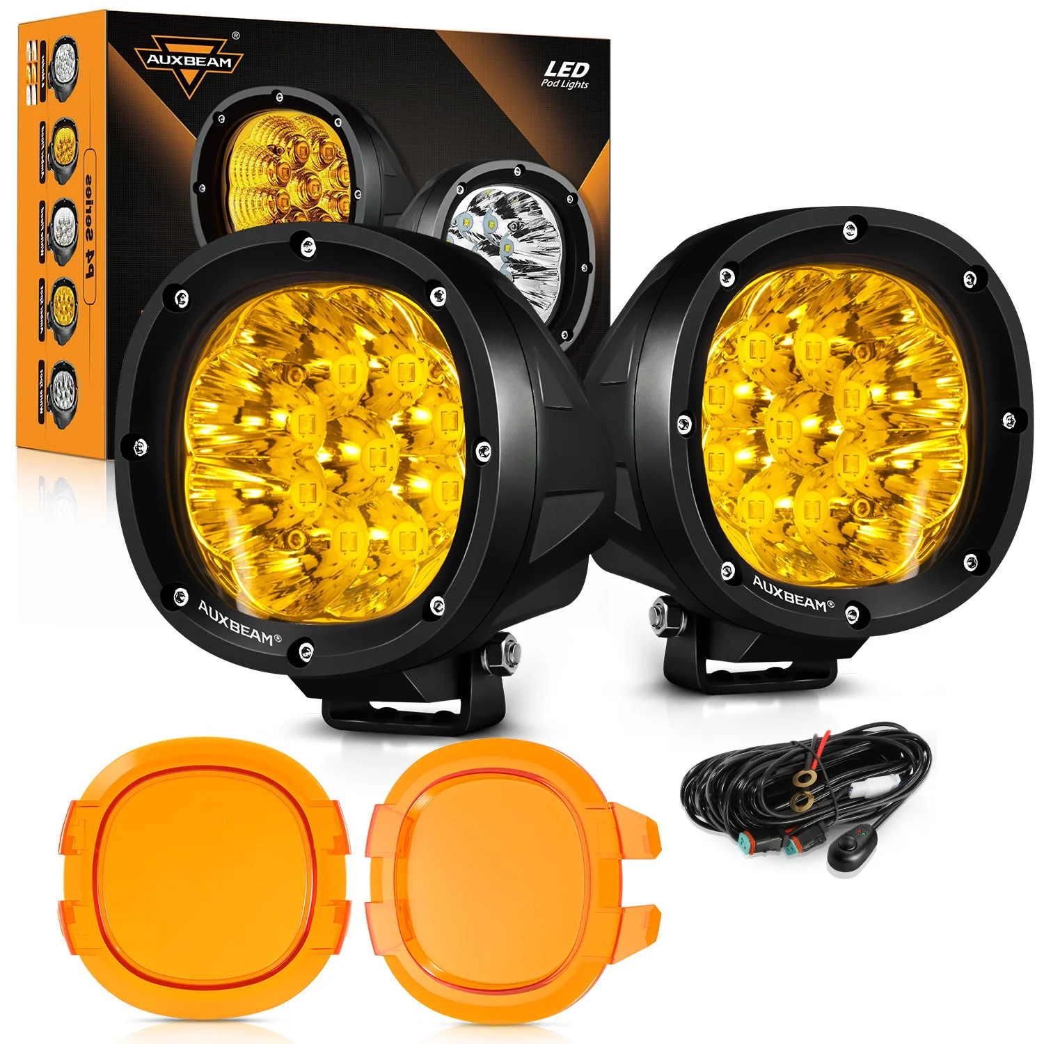 P4 Series | 4 Inch 90W Round LED Driving Lights Spot Amber Pod Lights - Image 24
